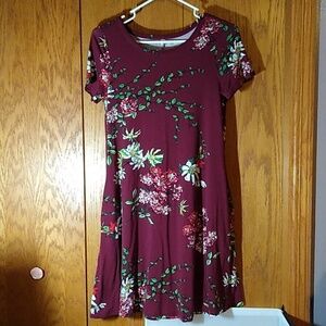 Korsis maroon floral dress, size small